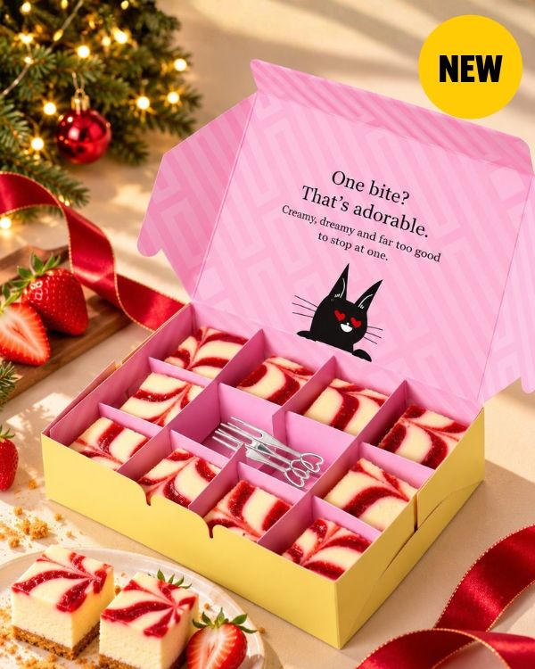 Sweet Strawberry Cheesecake Cube Gift Box (Box of 10)