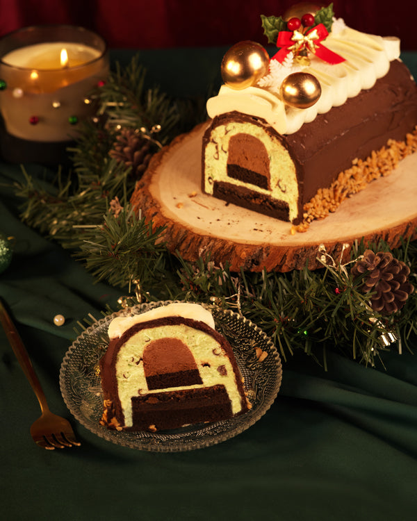 Chocolate Mint Log Cheesecake