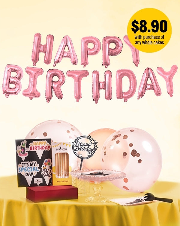 Pink Birthday Party Set (with Black Star Topper)