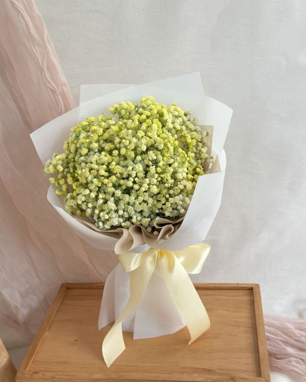 Yellow Baby Breath Bouquet (Fresh Flowers)