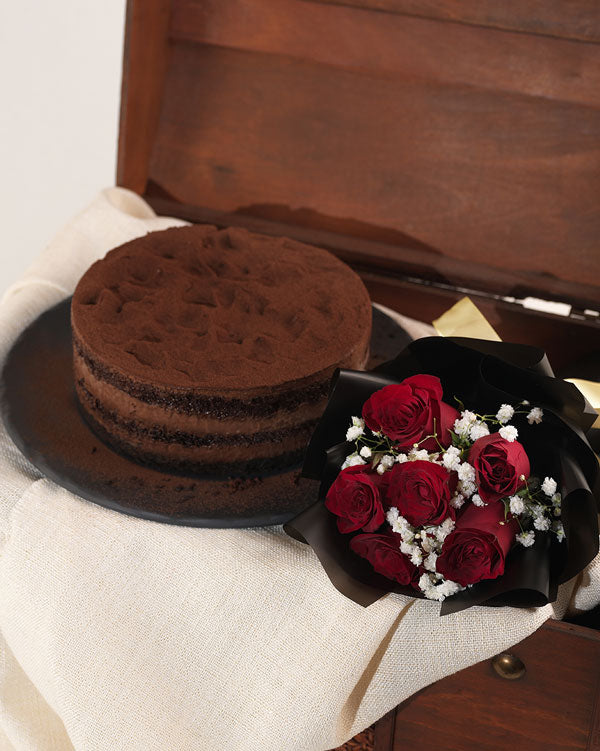 Dark Chocolate + Red Roses Bundle