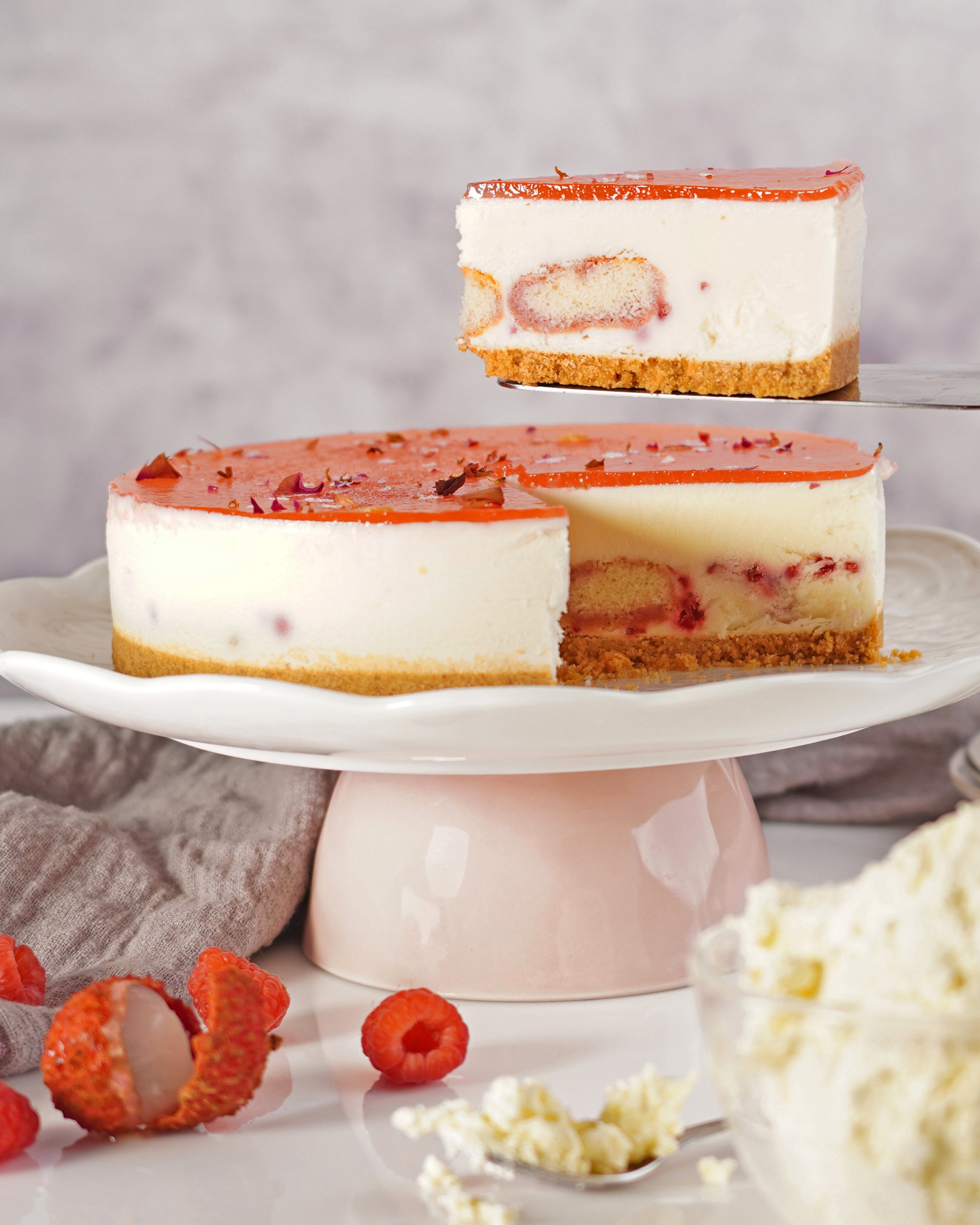 Luscious Lychee Cheesecake